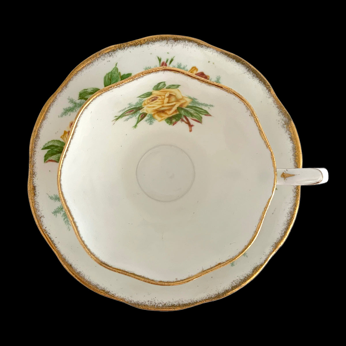 Vintage Yellow Tea Rose Bone China Teacup and Saucer Royal Albert