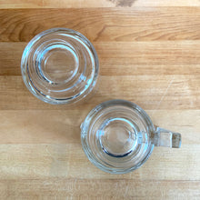 Load image into Gallery viewer, Clear glass creamer covered sugar set Joe Colombo Arno Italy 1960s Jacks Daughter of All Trades Vintage Antique Mid-Century Kitsch Store Shop Reseller Etsy Shopify Toronto Canada Free Porch Pick Up Local Delivery Worldwide Shipping Judy Weinberg Unique Housewarming Gift Sustainable Gift Wedding Gift Home Decor Collectible Collector Gift Industrial Modernist Tableware