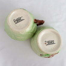 Load image into Gallery viewer, Jacks Daughter of All Trades Vintage Antique Mid-Century Kitsch Store Shop Reseller Etsy Shopify Toronto Canada Free Porch Pick Up Local Delivery Worldwide Shipping Judy Weinberg Unique Housewarming Gift Sustainable Gift Wedding Gift Home Decor Collectible Collector Gift Farmhouse Cottagecore Cottage Lodge Shabby Chic Australian Design bone china creamer and sugar raspberry pink foxgloves Carlton Ware England 1930s charming tableware