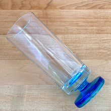 Load image into Gallery viewer, A recent treasure hunt uncovered this stunning set of eight (8) mid-century Italian-made parfait glasses (circa 1950-60). The blue is reminiscent of the Mediterranean Sea with its azure coloured water. Imagine eating a scrumptious tiramisu from these lovelies at a seaside café. They are simply stunning! All are in excellent vintage condition, no chips or cracks. Marked "Italy". Size: 2.25" x 6"