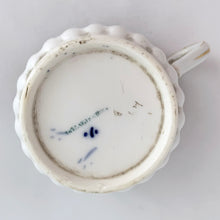 Load image into Gallery viewer, Jacks Daughter of All Trades Vintage Antique Mid-Century Kitsch Store Shop Reseller Etsy Shopify Toronto Canada Free Porch Pick Up Local Delivery Worldwide Shipping Judy Weinberg Unique Housewarming Gift Sustainable Gift Wedding Gift Home Decor Collectible Collector Gift Farmhouse Cottagecore Cottage Lodge Shabby Chic hand painted cobalt blue white floral bone china demitasse cup and saucer set gold gilt Spode Copeland England early 20th century