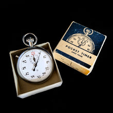 Load image into Gallery viewer, Vintage Chrome Pocket Timer w/ 30-minute Register and Fifth Second Movement, Reference 109.400, Swiss Made