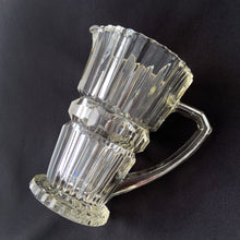 Load image into Gallery viewer, Vintage Clear Pressed Glass Faceted Footed Pitcher England Creamer Gravy Milk Cream Syrup Tableware Glassware Meal Home Decor Boho Bohemian Shabby Chic Cottage Farmhouse Mid-Century Modern Industrial Retro Flea Market Style Unique Sustainable Gift Antique Prop GTA Hamilton Toronto Canada shop store community seller reseller vendor