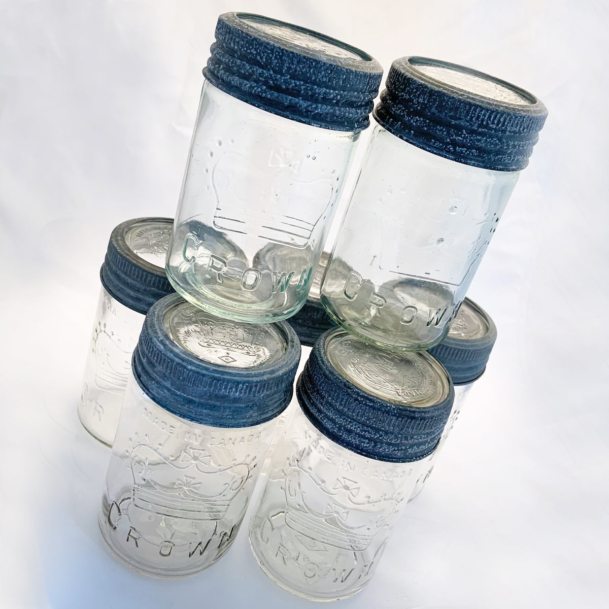 Vintage 1 Pint Clear Glass Crown Mason Glass Jar – Jack's Daughter