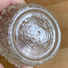 Load image into Gallery viewer, Vintage Clear Glass "Daisy Button" Votive Candle Holder USA Candle Patterned Light Romantic Ambiance Home Decor Boho Bohemian Shabby Chic Cottage Farmhouse Victorian Mid-Century Modern Industrial Retro Flea Market Style Unique Sustainable Gift Antique Prop GTA Eds Mercantile Hamilton Toronto Canada shop store community seller reseller vendor