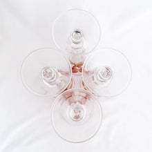 Load image into Gallery viewer, Jacks Daughter of All Trades Vintage Antique Mid-Century Kitsch Store Shop Reseller Etsy Shopify Toronto Canada Free Porch Pick Up Local Delivery Worldwide Shipping Judy Weinberg Unique Housewarming Gift Sustainable Gift Wedding Gift Home Decor Collectible Collector Gift pilsner champagne glass pink butterflies 22kt gold Fred Press Federal Glass blank USA 1950s toast barware high glamour Luxury High End Glassware Bar Barware Cart Mad Men Cocktail Happy Hour Party Gold