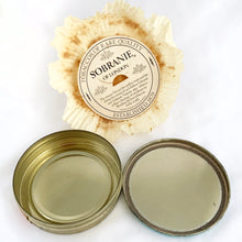 Load image into Gallery viewer, Vintage Early Morning Pipe tobacco tin with original interior wrap and tariff sticker. The lid has a great graphic of a sunrise and a rooster crowing on a pale blue background. Produced by Alfred Dunhill in England. In good vintage condition with minor wear. Measures 4 x 1 inches