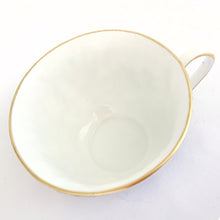Load image into Gallery viewer, Rare vintage Glorious Devon bone china demitasse cup and saucer features a blue pastoral landscape on white with scalloped shape and gold trim. Crafted by Shelley, England, 1940 - 1966. A charming addition to your china collection!
In excellent condition, no chips. Marked on the bottom with backstamp and the number 12734.
Cup 3 x 1 7/8 inches
Saucer 4 5/8 inches