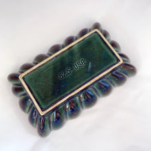 Load image into Gallery viewer, Vintage Forest Green Glazed Pottery Scalloped Rectangular Planter Houseplant Succulent Plant Container Ceramic Tableware Glassware Home Decor Boho Bohemian Shabby Chic Cottage Farmhouse Victorian Mid-Century Modern Industrial Retro Flea Market Style Unique Sustainable Gift Antique Prop GTA Eds Mercantile Hamilton Freelton Toronto Canada shop store community seller reseller vendor
