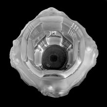 Load image into Gallery viewer, Vintage art deco "Ingrid Collection" glass vase in clear and satin with the draped female figures in various poses. Designed by Artur Pleva for Curt Schlevogt in 1936. Produced by Desna, in the Bohemia region of Czechoslovakia, reproduction from original mold. In excellent condition, free from chips/cracks. Original sticker and maker's mark on the bottom. Measures 6 x 9 1/2 inches