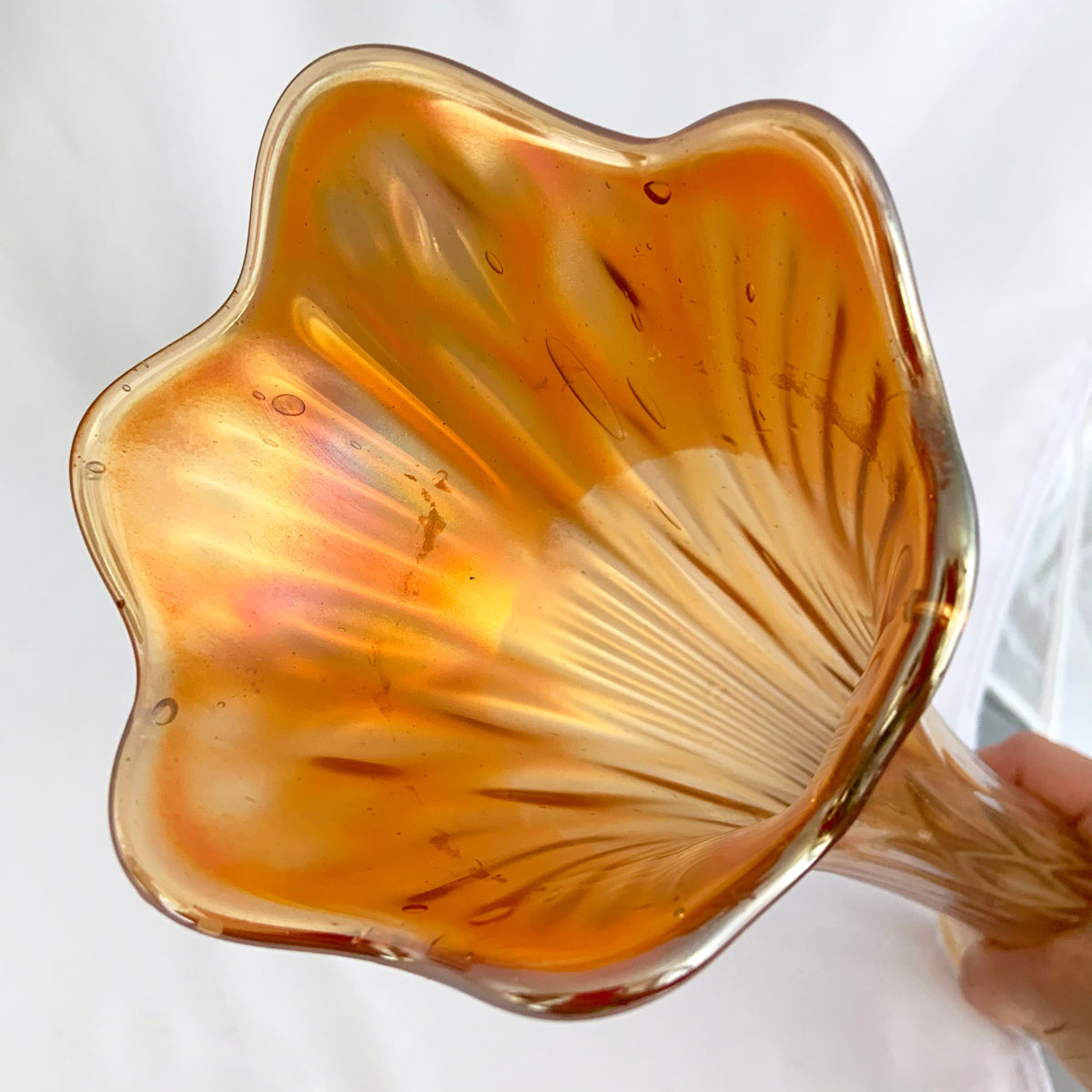 Fenton Marigold Carnival Glass Swung Vase | 15