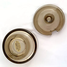 Load image into Gallery viewer, Jacks Daughter of All Trades Vintage Antique Mid-Century Kitsch Store Shop Reseller Etsy Shopify Toronto Canada Free Porch Pick Up Local Delivery Worldwide Shipping Judy Weinberg Unique Housewarming Gift Sustainable Gift Wedding Gift Home Decor Collectible Collector Gift Farmhouse Cottagecore Cottage Lodge Shabby Chic retro modernist Joe Colombo smokey brown glass lidded sugar Arno Italy 1960s geometric silhouette