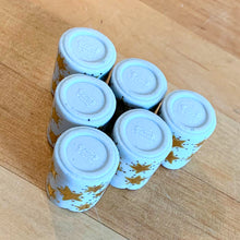 Load image into Gallery viewer, Set of six vintage mini taper holly berry porcelain candle holders perfect for Christmas or any special celebration decorating, adding ambience to your holiday decor! Made by Funny Design of West Germany. In excellent condition, no chips or cracks.