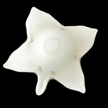 Load image into Gallery viewer, Jacks Daughter of All Trades Vintage Antique Mid-Century Kitsch Store Shop Reseller Etsy Shopify Toronto Canada Free Porch Pick Up Local Delivery Worldwide Shipping Judy Weinberg Unique Housewarming Gift Sustainable Gift Wedding Gift Home Decor Collectible Collector Gift Farmhouse Cottagecore Cottage Lodge Shabby Chic Industrial Murano hand blown leaf-shaped art glass bowl white cased glass copper aventurine Fratelli Toso Italy 1960s