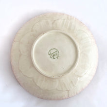 Load image into Gallery viewer, A lovely vintage pink serving bowl embossed with a lotus flower design. It's pretty pink interior is punctuated with a yellow and green centre. Crafted by Royal Winton Grimwades, England, circa 1930. A beautiful serving bowl or decor piece.
In excellent condition, no chips or cracks. Crazing present.
Measures 9 1/4 x 3 inches