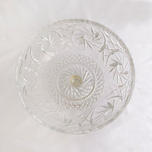 Load image into Gallery viewer, Vintage Crystal Pedestal Bowl Compote Trifle Catchall Cut in Pinwheel Star Compote Pattern Sparkly Ding Octagonal Octagon Round Fruit Tableware Glassware Lead Diamond Hatch Pin Wheel Dessert Centrepiece Centerpiece Gift Wedding Special Occasion Entertain Dinner Party Elegant Upscale Rich Celebration Toronto Hamilton Freelton Antique Mall Store Shop Community Canada