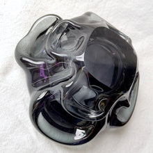 Load image into Gallery viewer, Usually art glass comes in a myriad of bright colours, however, this one is a sultry smokey amethyst. It has a compact bowl and the hand blown technique makes a really cool pattern on this ashtray. Designed by Josef Hospodka for Chribska Glassworks, Czechoslovakia, circa 1960s. In excellent condition, no chips or cracks, polished bottom with minor wear. Measures 6 x 2 1/2 inches