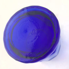 Load image into Gallery viewer, Ten panel, "Essex" cobalt blue double old fashioned glass. Produced by Anchor Hocking, between 2003 - 2008. In excellent condition, free from chips. Measures 3" x 3-3/4"