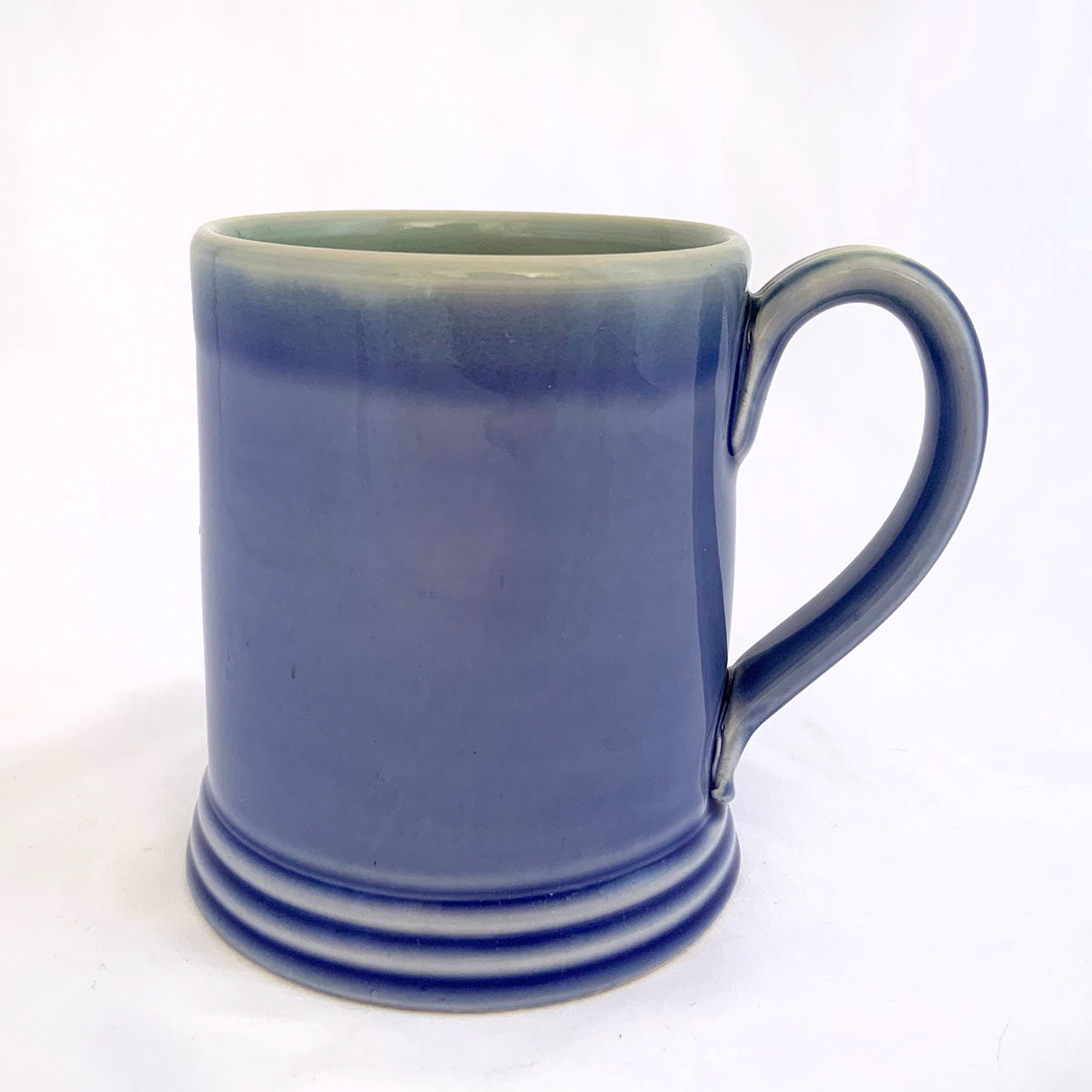 Blue And Orange Rickshaw Figural Ceramic Mug