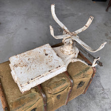 Load image into Gallery viewer, Vintage cast iron platform scale with wicker basket. Crafted by W.T. Avery Ltd., Birmingham, England, 1930s. The paint is chippy perfection and the basket is in great condition considering its age. This would have been used in a grocers, or as a baby scale. Would look amazing in any shabby chic or farmhouse decor filled with fruits, breads or a lovely dried floral arrangement. A one-of-a-kind display piece!
In as found vintage condition.
Measures 25 x 47 inches