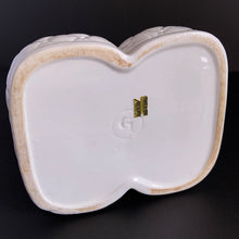 Load image into Gallery viewer, Jacks Daughter of All Trades Vintage Antique Mid-Century Kitsch Store Shop Reseller Etsy Shopify Toronto Canada Free Porch Pick Up Local Delivery Worldwide Shipping Judy Weinberg Unique Housewarming Gift Sustainable Gift Home Decor Collectible Collector Gift Farmhouse Cottagecore Cottage Lodge Shabby Chic white booties ceramic planter real blue laces blue stitching detail China Ceramic Co Taiwan 1970s 1980s nursery decor for a succulent store baby accessories