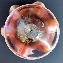 Load image into Gallery viewer, Jacks Daughter of All Trades Vintage Antique Mid-Century Kitsch Store Shop Reseller Etsy Shopify Toronto Canada Free Porch Pick Up Local Delivery Worldwide Shipping Judy Weinberg Unique Housewarming Gift Sustainable Gift Wedding Gift Home Decor Collectible Collector Gift Farmhouse Cottagecore Cottage Lodge Shabby Chic Sailboat marigold carnival glass footed pedestal compote Fenton Art Glass USA early 20th century art glass