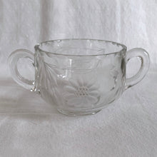 Load image into Gallery viewer, Vintage WJ Hughes cut Corn Flower glass creamer and sugar bowl. Crafted by Tiffin Glass blanks (Tiffin #036), USA, 1930s. The perfect addition to any elegant glassware collection and tea/coffee service at your next dining event. Makes a lovely hostess or housewarming gift.
In excellent condition, no chips.