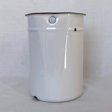 Load image into Gallery viewer, Jacks Daughter of All Trades Vintage Antique Mid-Century Kitsch Store Shop Reseller Etsy Shopify Toronto Canada Free Porch Pick Up Local Delivery Worldwide Shipping Judy Weinberg Unique Sustainable Gift Home Decor Collectible Collector Gift Farmhouse Cottagecore Cottage Lodge Shabby Chic Industrial white black enameled metal irrigator hanging pot spout Jones Metal Products Company USA 1950s storage kitchen utensils paint brushes garden tools garden planter medical equipment