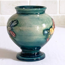 Load image into Gallery viewer, Vintage Mid-Century Mid Century 1950 Moorcroft Art Pottery Spring Flowers Miniature Vase, Stoke-on-Trent, England Nouveau Deco Ceramic Hand Painted slip glaze home decor floral flower bouquet arrangement unique housewarming wedding anniversary birthday mothers day gift Toronto Canada antique shop store community seller reseller vendor