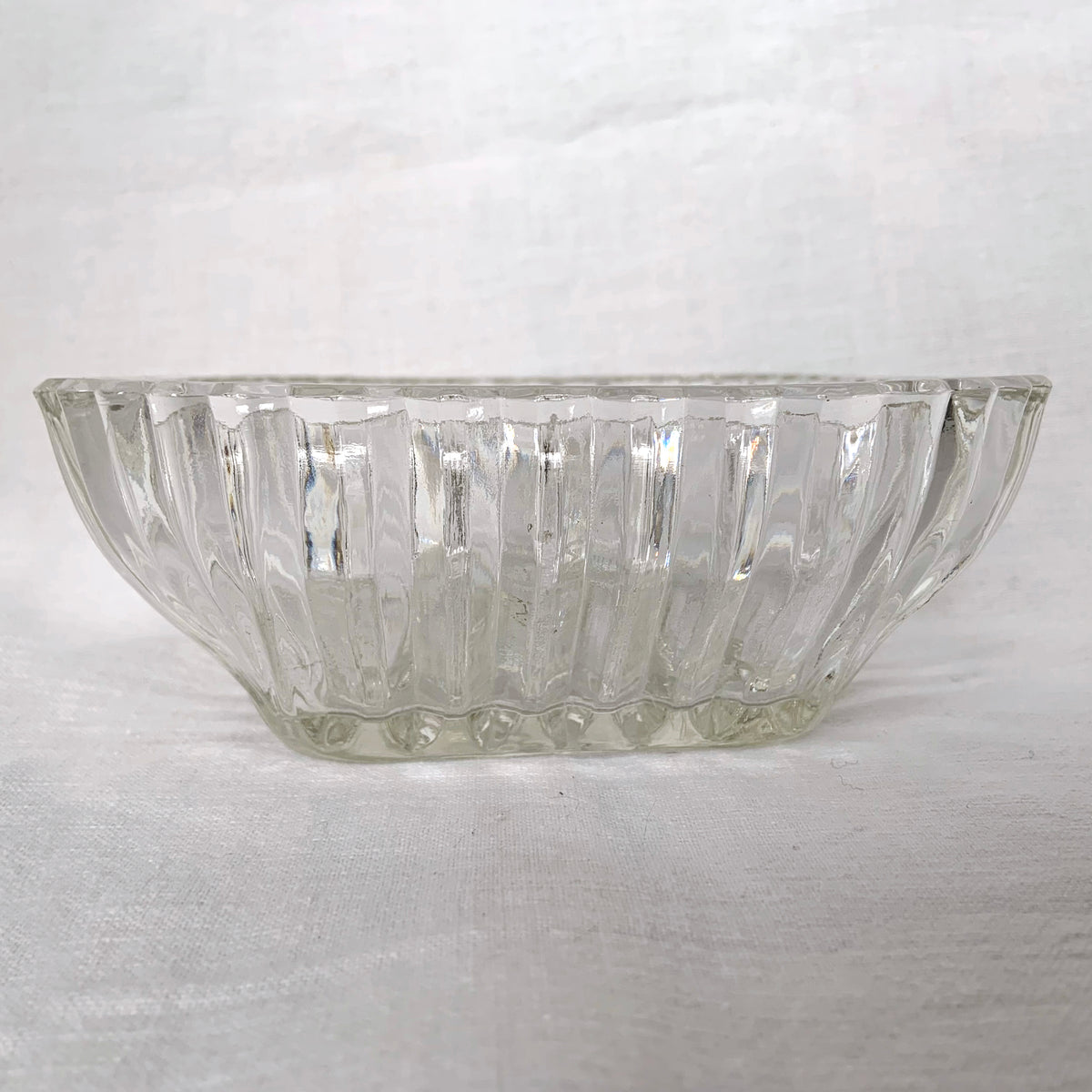 Vintage Pressed Glass Square Ribbed Dish Floral Star Bottom Fluted Cut  Clear Candy Nut Serving Condiment Vanity Trinket Catchall Home Decor Shabby  Chic Cottage Flea Market Style Unique Gift Antique Prop GTA