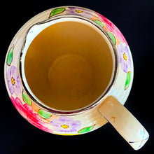Load image into Gallery viewer, Vintage Art Deco horizontal ribbed beehive handled pitcher, No. 1881E, featuring hand painted florals in shades of pink, purple, green, yellow and orange on a butter yellow ground with gold gilt details. Crafted by Kensington Ware, England, 1940s. A lovely piece to add to your tableware and home decor!
In excellent vintage condition, no chips/cracks/repairs, typical age-related crazing. Maker's marks.
Measures 7 1/2 x 8 1/2 x 8 inches
