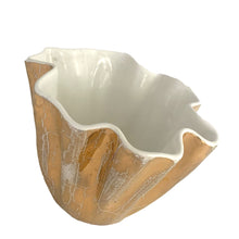 Load image into Gallery viewer, Striking vintage Hollywood Regency era 22kt gold crackle glazed free-form ceramic planter, G204. Crafted by L. Bertsch, 1960s. A gorgeous addition to your lux planter collection and decor!

In excellent vintage condition, no chips/cracks/repairs. Maker's mark.

Measures 6 1/4 x 5 1/4 x 4 7/8 inches
