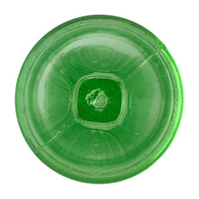 Load image into Gallery viewer, Antique vintage depression era art deco&nbsp; Arches or 50R3506 footed salt or pepper uranium glass shaker with metal lid. Crafted by Hazel-Atlas Glass, USA, 1920s. This timeless kitchen accessory and its novel green uranium glass glows brilliantly under black light, adding a unique accent to your kitchen and table decor!  In excellent condition, no chips. Minor wear to the lid.  Measures 1 1/2 x 3 5/8 inches
