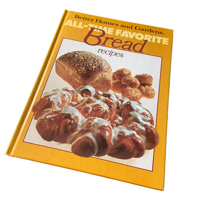 Better Homes and Gardens is known for its fabulous cookbooks. This hardcover cookbook focuses on All-Time Favorite Bread recipes. Its 96 pages are filled with amazing recipes along with many colour photographs. Originally published by Meredith Corporation, USA, 1979. This is the first edition, sixth printing, 1981.

In great vintage condition.