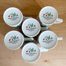 Load image into Gallery viewer, Bottom of Roy Kirkham Alpine Strawberry fine bone china mug showing maker's mark stamp, England 1999
