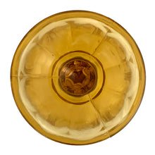 Load image into Gallery viewer, Jacks Daughter of All Trades Vintage Antique Mid-Century Kitsch Store Shop Reseller Etsy Shopify Toronto Canada Free Porch Pick Up Local Delivery Worldwide Shipping Judy Weinberg Unique Housewarming Gift Sustainable Gift Wedding Gift Home Decor Collectible Collector Gift Farmhouse Cottagecore Cottage Lodge Shabby Chic Art Nouveau amber pressed glass pedestal compote 6 floral medallions diamond star pattern Catalog number 1180 Zabcowice Glassworks Poland 1910 table centrepiece fruit bowl entranceway decor
