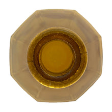 Load image into Gallery viewer, Vintage amber pressed glass eight sided umbrella inkwell. Makes a nice addition to your inkwell collection, or repurpose as a sweet bud vase!

In excellent condition, no chips.

Measures 2 5/8 x 2 3/4 inches
