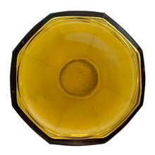 Load image into Gallery viewer, Jacks Daughter of All Trades Vintage Antique Mid-Century Kitsch Store Shop Reseller Etsy Shopify Toronto Canada Free Porch Pick Up Local Delivery Worldwide Shipping Judy Weinberg Unique Housewarming Gift Sustainable Gift Wedding Gift Home Decor Collectible Collector Gift Farmhouse Cottagecore Cottage Lodge Shabby Chic Industrial amber pressed glass eight sided umbrella inkwell collector bud vase office decor
