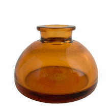 Load image into Gallery viewer, Vintage dark amber round dome-shaped pressed glass inkwell with polished bottom. Makes a nice addition to your inkwell collection, or repurpose as a sweet bud vase!

In excellent condition, no chips.

Measures 2 5/8 x 1 7/8 inches
