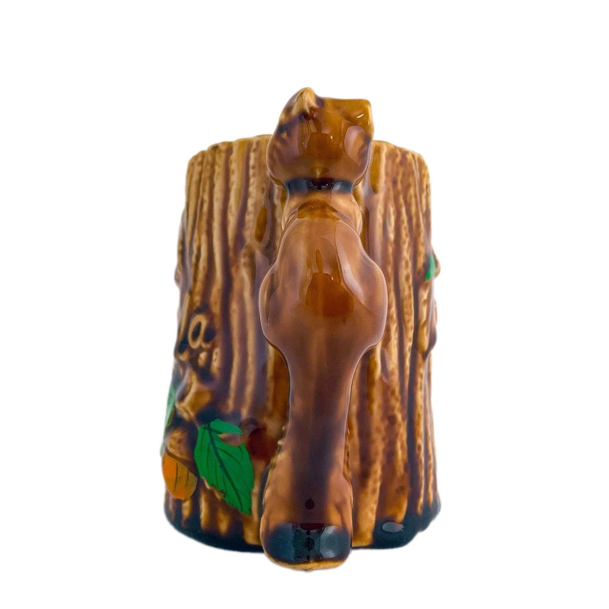 Vintage Souvenir of Canada Amber Tree Trunk Ceramic Mug w/ Figural