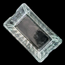 Load image into Gallery viewer, Overhead view of vintage Anchor Hocking sugar packet tray, 4.25 x 2.5 inches, rectangular ribbed glass
