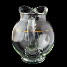 Load image into Gallery viewer, Close-up of hand-blown ribbed handle on Anchor Hocking glass pitcher
