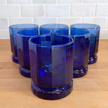 Load image into Gallery viewer, Anchor Hocking Essex Cobalt Blue Old Fashioned Tumblers | Set of 6 | Vintage USA
