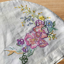 Load image into Gallery viewer, Vintage Hand Embroidered Appliance Cover or Tea Cozy on Ecru Linen

