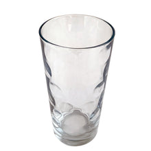 Load image into Gallery viewer, Single Pasabahce Mirage aqua dot optic glass tumbler, showing stacked dot texture and aqua blue colour
