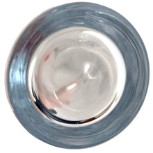 Load image into Gallery viewer, Close up of base detail of Pasabahce Mirage aqua dot optic glass tumbler showing maker's mark
