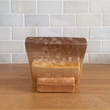 Load image into Gallery viewer, Unique vintage Art Deco Bauhaus geometric ceramic planter finished with tan and yellow drip glaze, shape #203. Crafted by Shorter &amp; Son, England, 1920/30s.

In excellent condition, no chips/cracks/repairs.

Measures 7 1/8 x 3 1/2 x 3 1/8 inches
