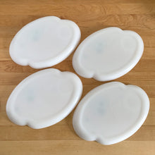 Load image into Gallery viewer, Jacks Daughter of All Trades Vintage Antique Store Shop Reseller Etsy Shopify Toronto Canada Free Porch Pick Up Local Delivery Worldwide Shipping Judy Weinberg Unique Gift Housewarming Present Collectible Collector Tableware Milk Glass Hazel-Atlas Glass Home Decor Shabby Chic Cottage Farmhouse Mid-Century Modern Flea Market Style Sustainable Gift Atomic Flower Snack Set New in Box
