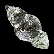 Load image into Gallery viewer, Vintage Avon clear glass squirrel votive candle holder, Indiana Glass, overhead view showing open cavity
