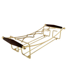Load image into Gallery viewer, 1960s Jeannette Glass brass and wood caddy
